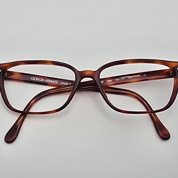 Giorgio Armani 352 050 Tortoise Eyeglasses Frame Italy 52-16-140 - Picture 10 of 12